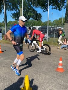 Ironman 70.3 Erkner - exiting the transition for the run leg