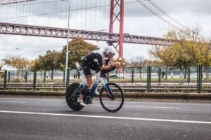 Ironman Cascais 2023 - bike Ku Cycle under Lisbon bridge