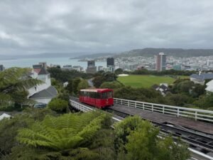 Wellington cable car with the city center